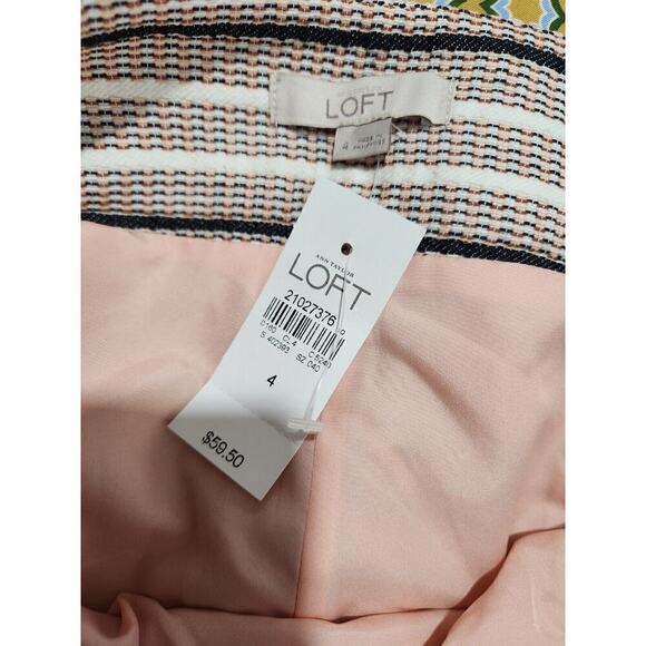 New Ann Taylor LOFT Multi-color Chevron Tweed Skirt Size 4 - Picture 4 of 6